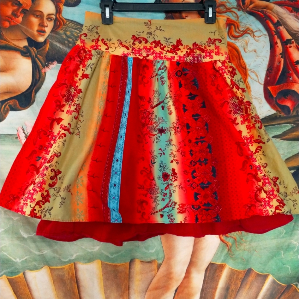 BRIGHT BOHO PATTERNED SKIRT